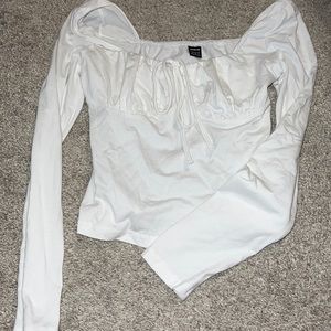 White front tie top